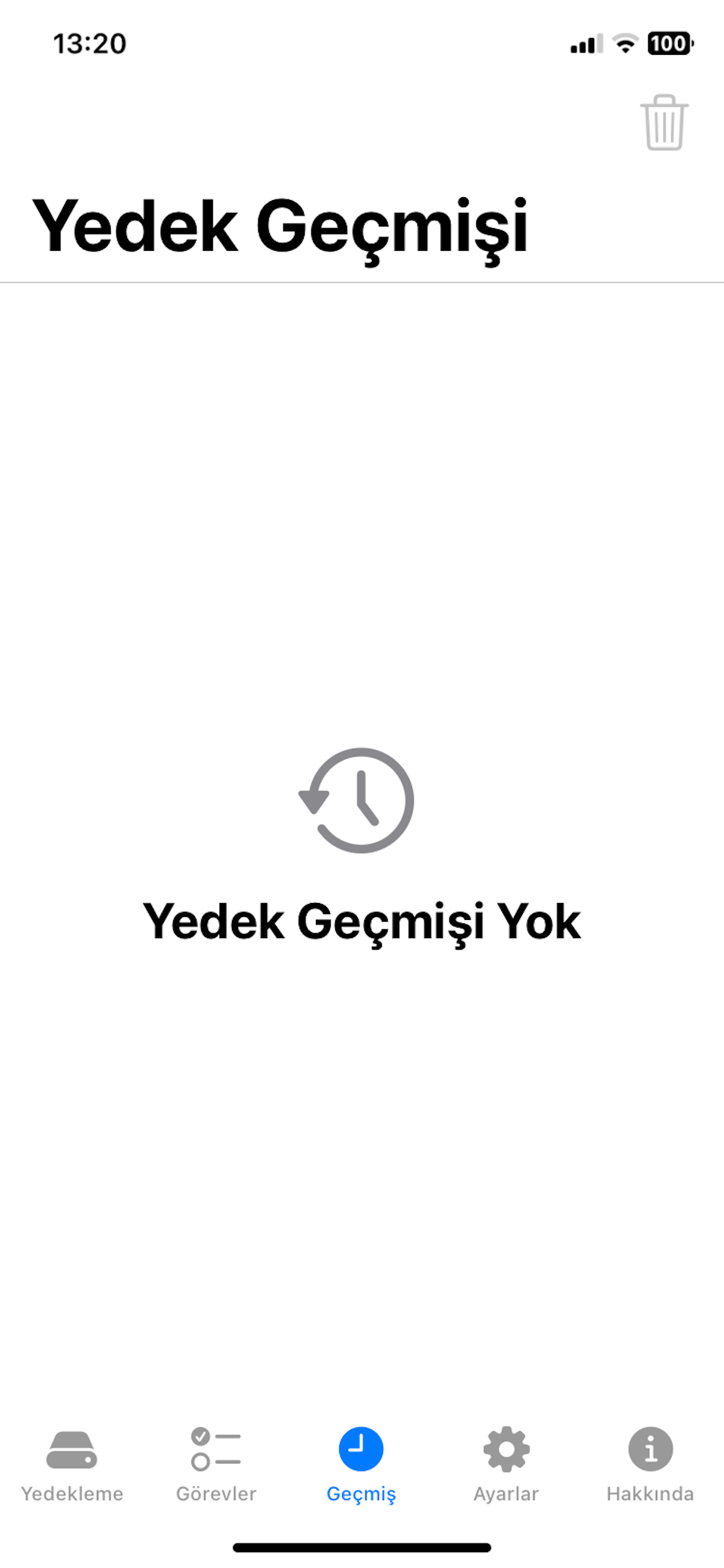 BackupFlow History Screen